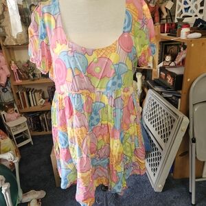 Dolls Kill Pastel CandyLand Print Mini Dress